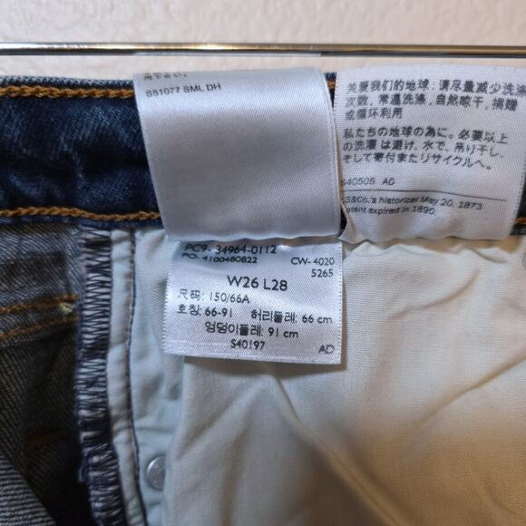 Levi's Wedgie Straight Jeans W26 L28 Medium Wash High Rise Denim Classic - Picture 8 of 9